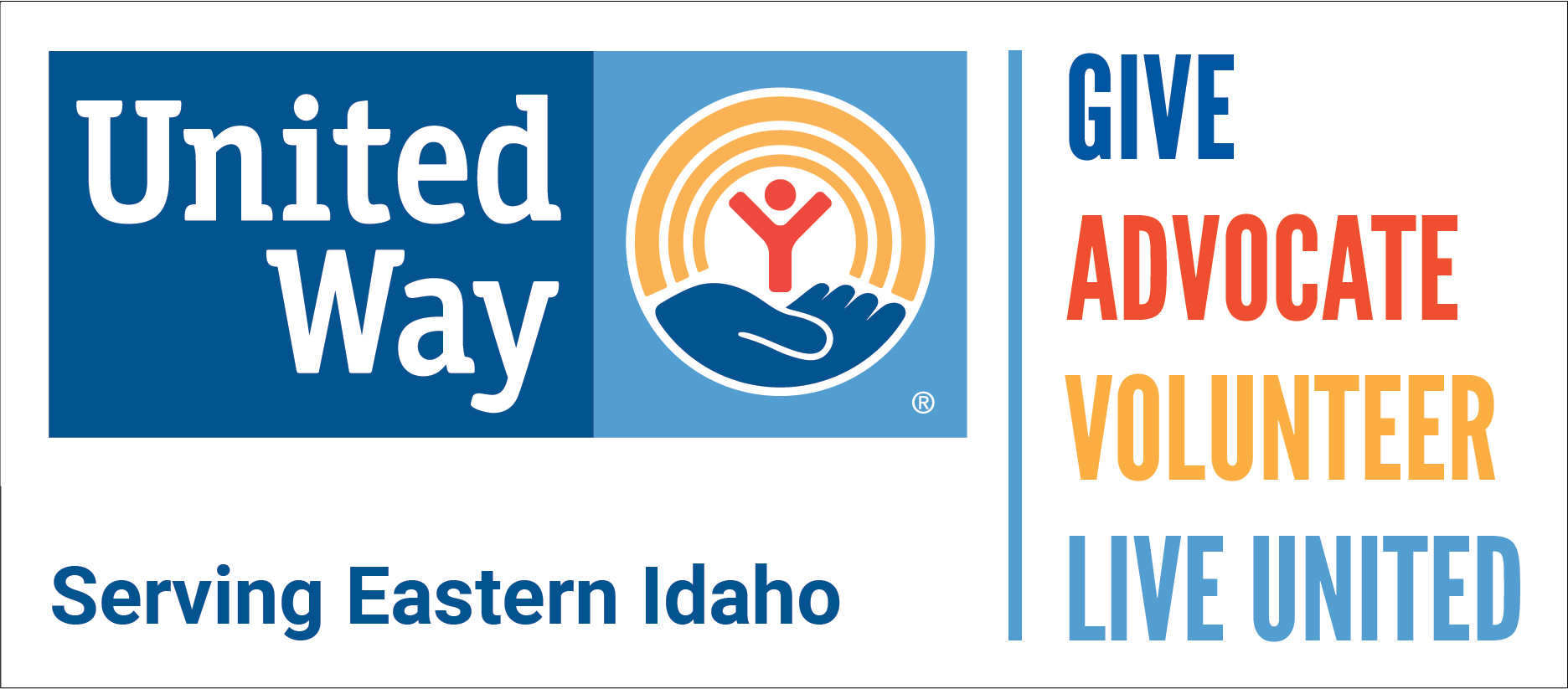 United Way IFBC logo with words: Give. Advocate. Volunteer. Live United.